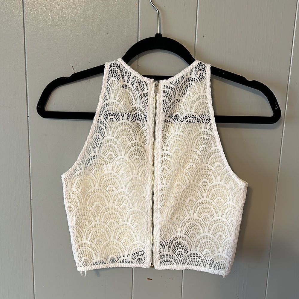 Intermix Off White Crop Top Size P - Picture 2 of 2